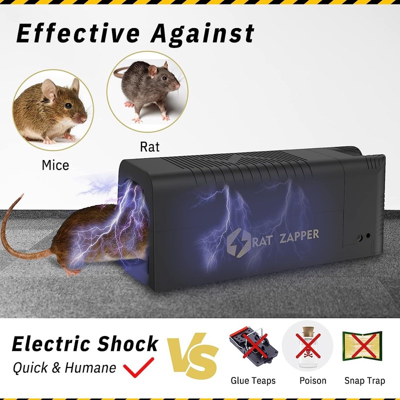 Upgraded Electronic Mouse Trap Control Kill Big Rat Pest Electric Rodent Zapper gallery