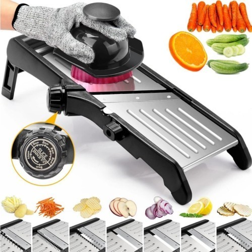 Adjustable Mandoline Food Slicer - Stainless Steel Kitchen Potato, Carrot, Onion gallery