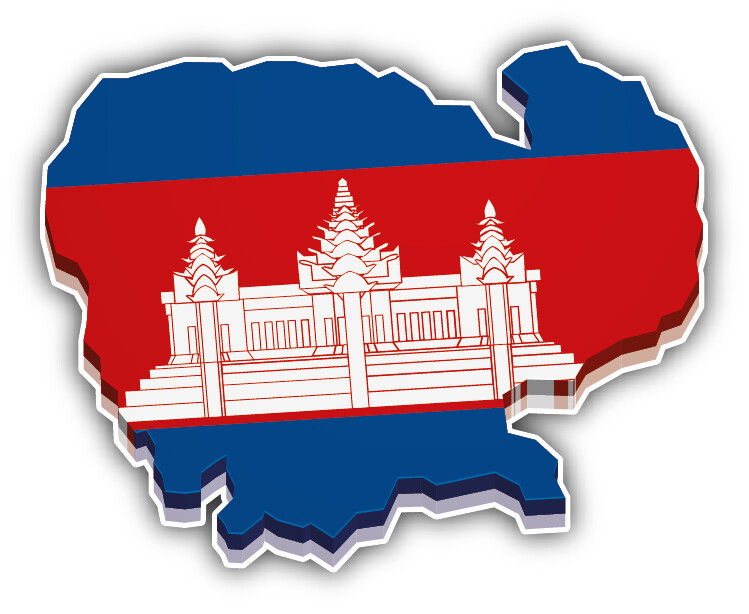 Cambodia Map Flag 3D Car Bumper Sticker Decal gallery