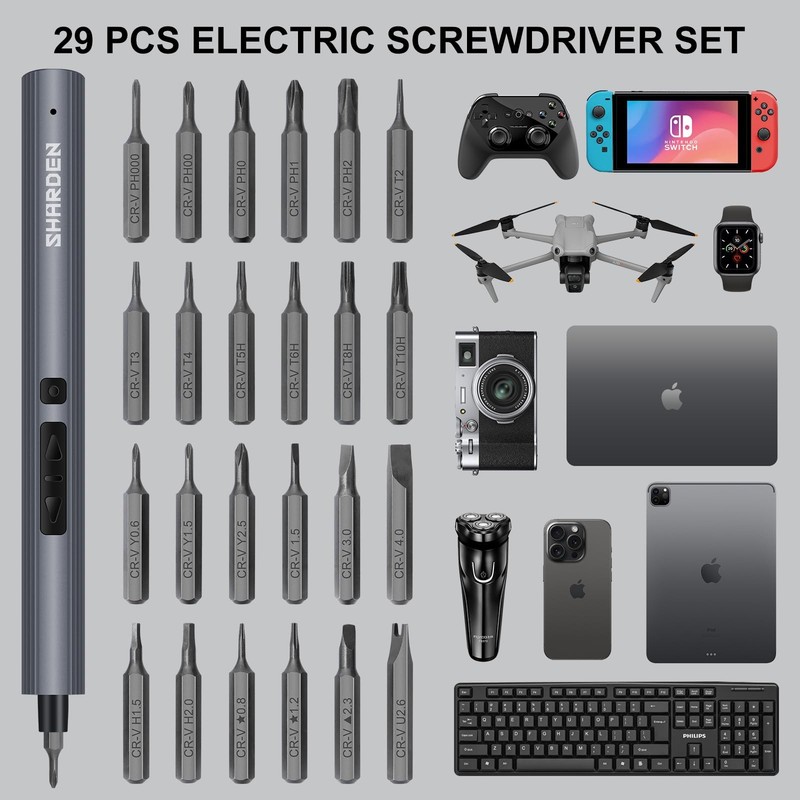 Mini Electric Screwdriver 29 in 1 Small Kit with 24 Magnetic Bits Precision gallery