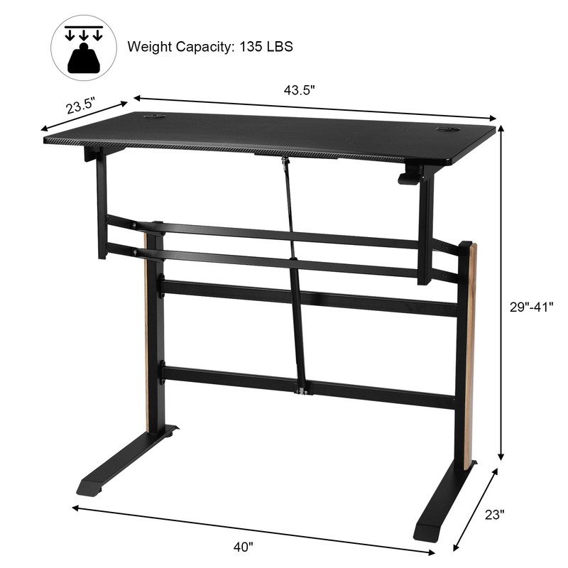 Pneumatic Height Adjustable Standing Desk Sit to Stand Computer Desk Workstaion gallery