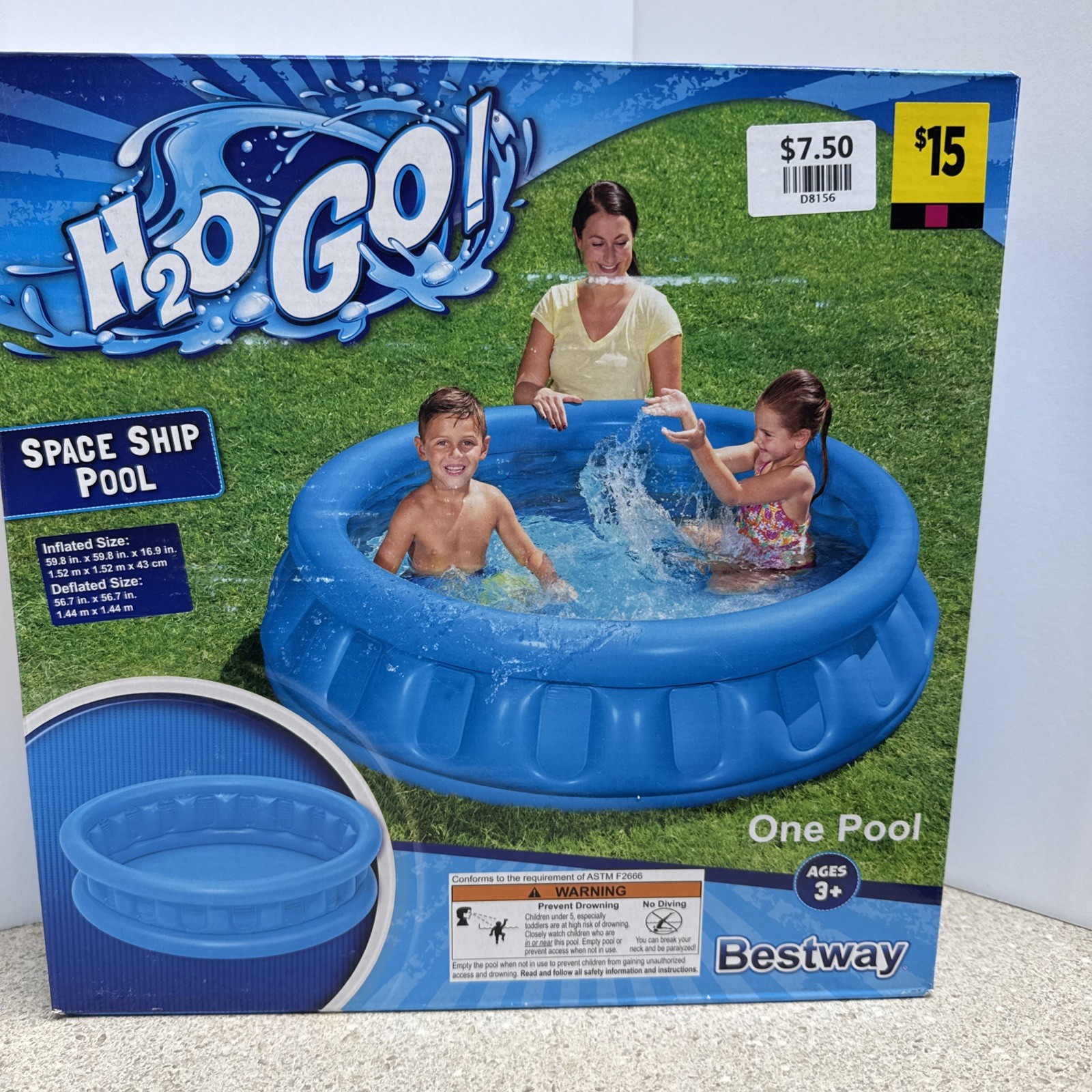 Bestway H20 Go! Splash & Fun Space Ship Pool, 59.8" x 59.8" x 16.9" - 135 Gallon gallery