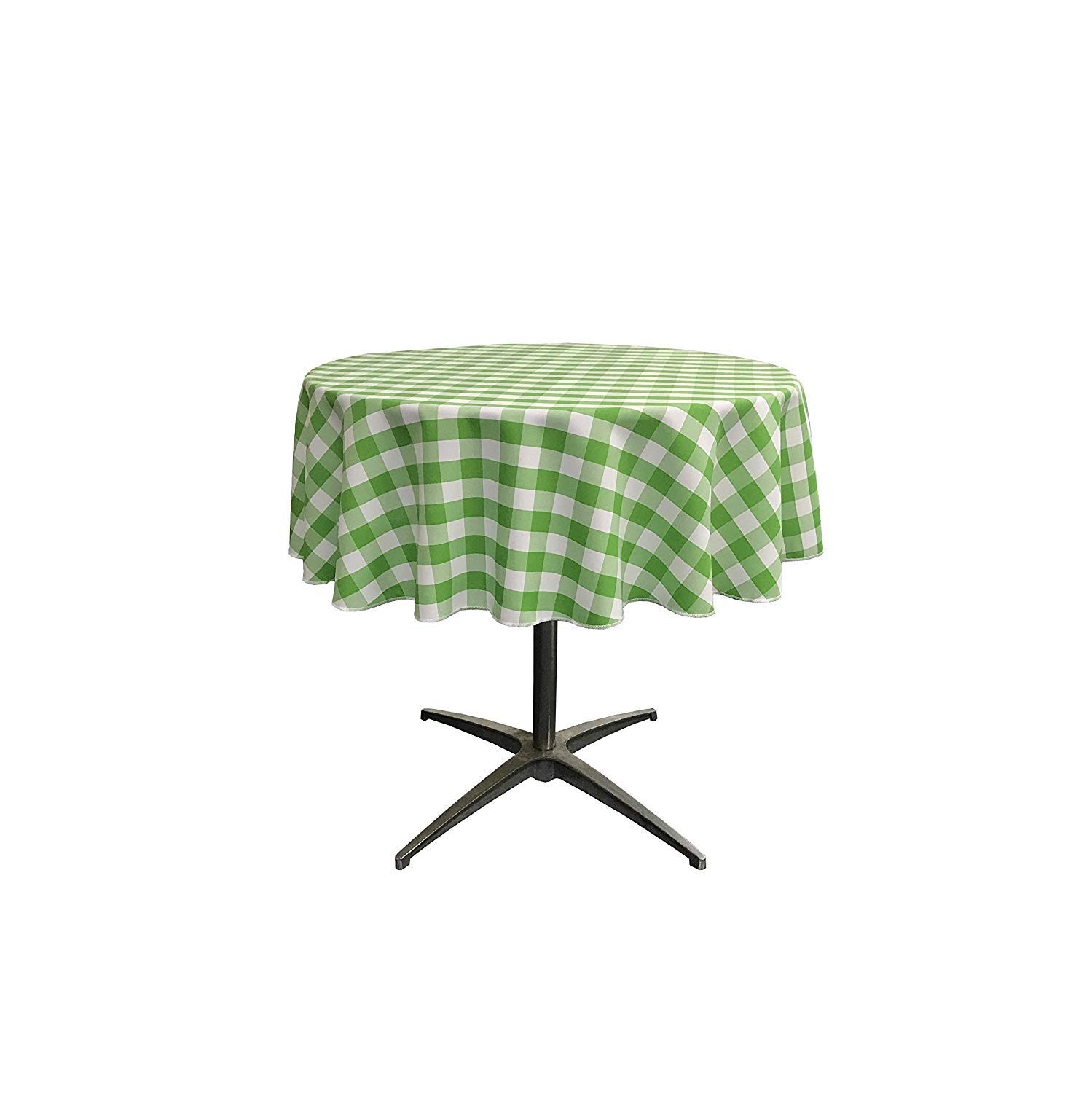 New Creations Fabric & Foam Inc Polyester Poplin 58" (Round), White & Lime gallery