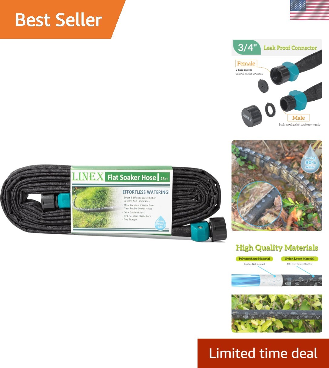 Patented 25ft Drip Soaker Hose – High Tensile Strength for Long-Lasting Use gallery