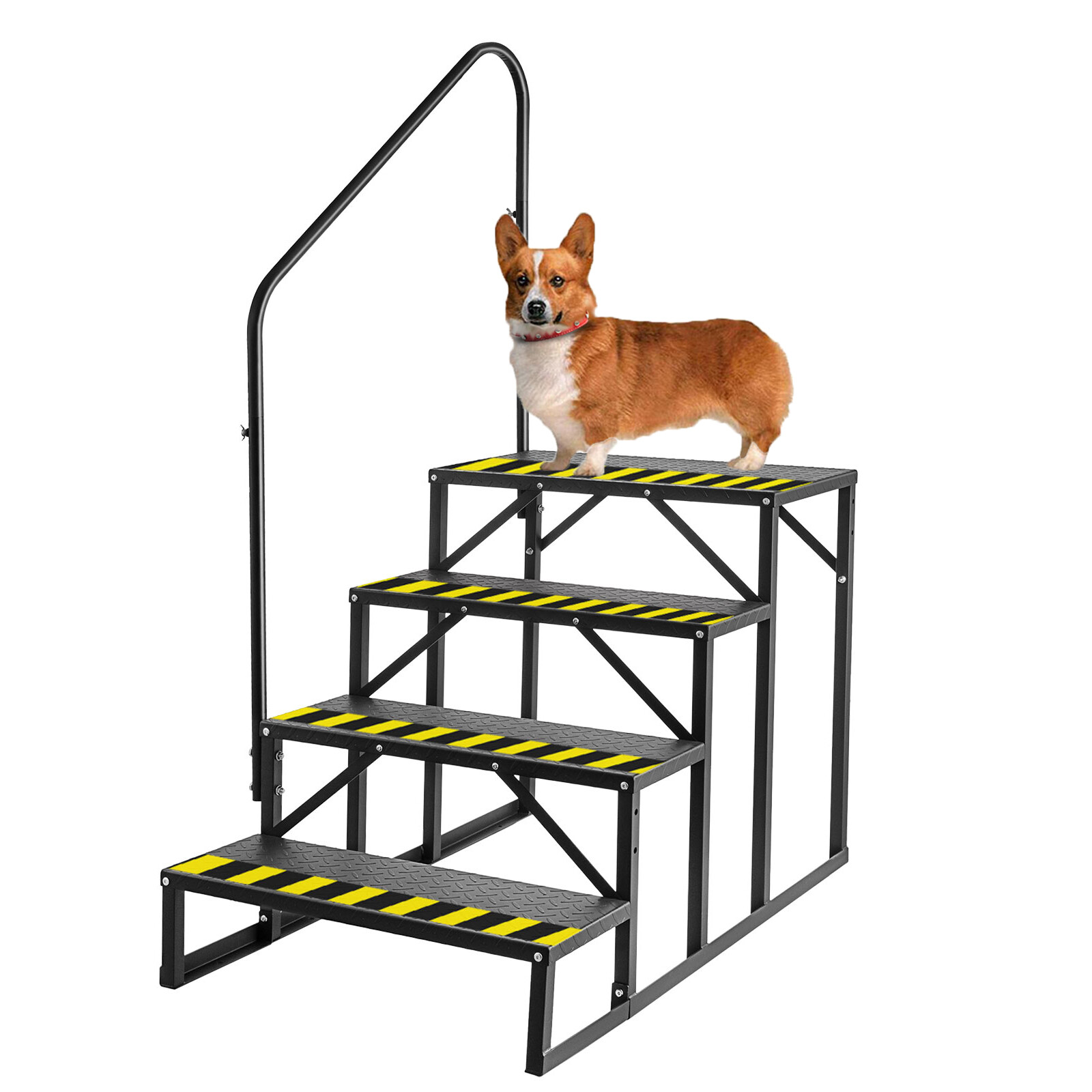 4 Step RV Steps with Handrail Anti-Slip RV Stair Steps for RV Camper Mobile Home gallery