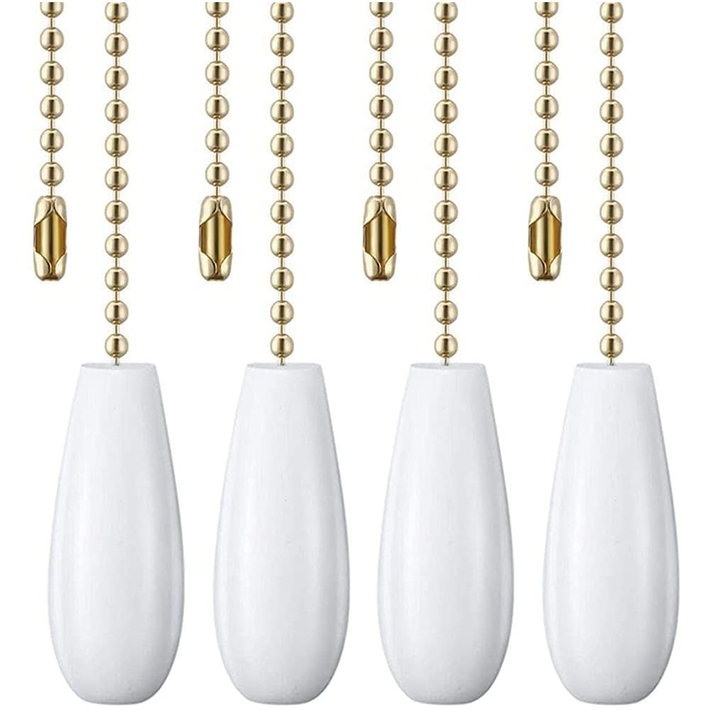 Ceiling Fan Chain Pulls Decorative Ornaments 12 Inches White Color Wooden Pull C gallery