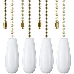 Ceiling Fan Chain Pulls Decorative Ornaments 12 Inches White Color Wooden Pull C