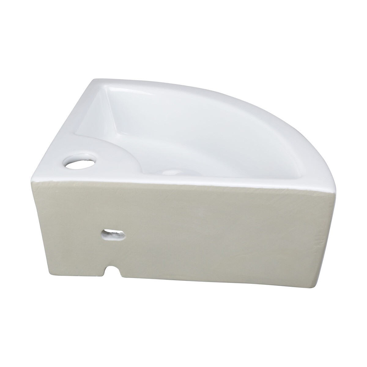 Corner Countertop Vessel Sink with Faucet Hole and Overflow Renovator's Supply gallery