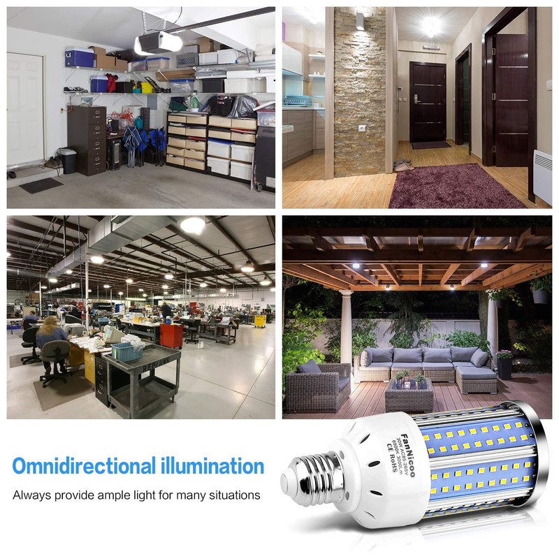 2pack 200w Equivalent Led Corn Light Bulb 3000 Lumen 6500k Cool White Daylight 3 gallery