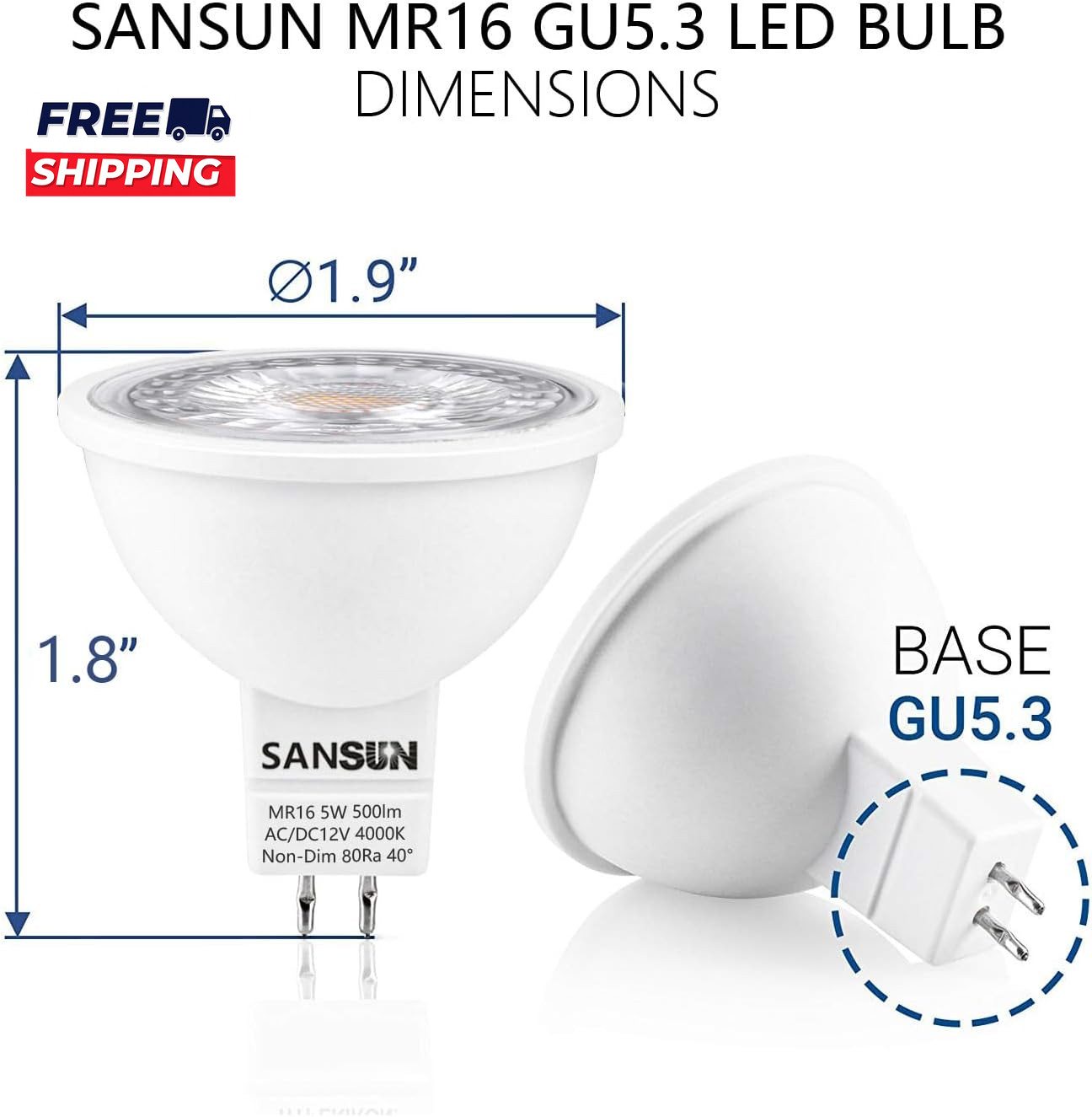 5W MR16 LED Landscape Light Bulbs Low Voltage 12V 50W Halogen Replacement gallery