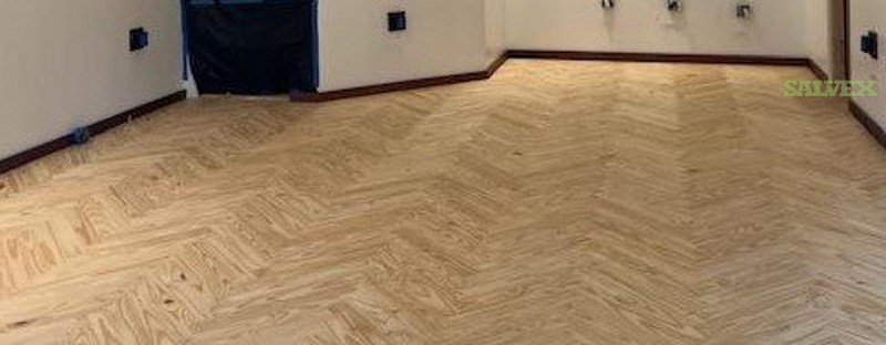 SOLID "NOT-FINISHED" Herringbone Pine Wood Flooring gallery