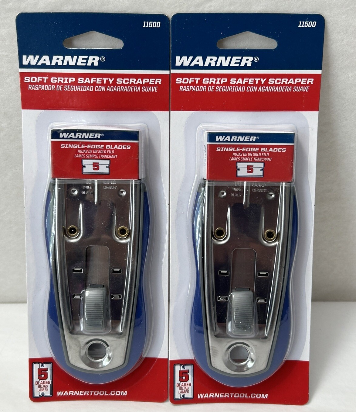 New Warner Soft Grip Safety Scraper 2-PACK Includes 10 Blades #11500 gallery
