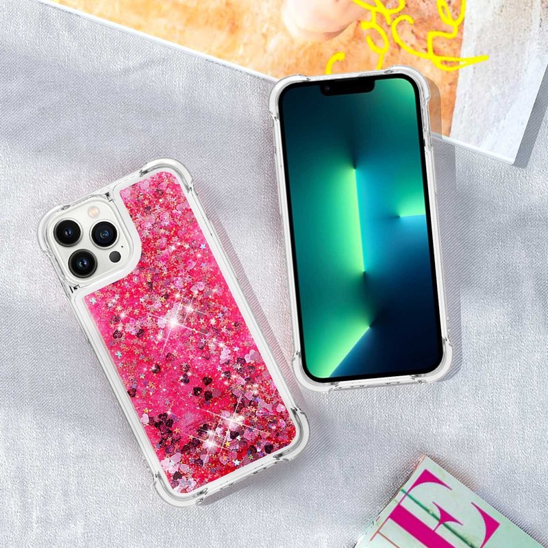 For iPhone 16 Plus 15 14 13 Pro Max Liquid Glitter Shockproof Case Cover gallery