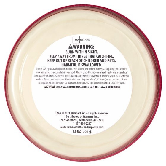 2 pack Mainstays 3-Wick Textured Wrapped Juicy Watermelon Scented Candle, 14 oz gallery