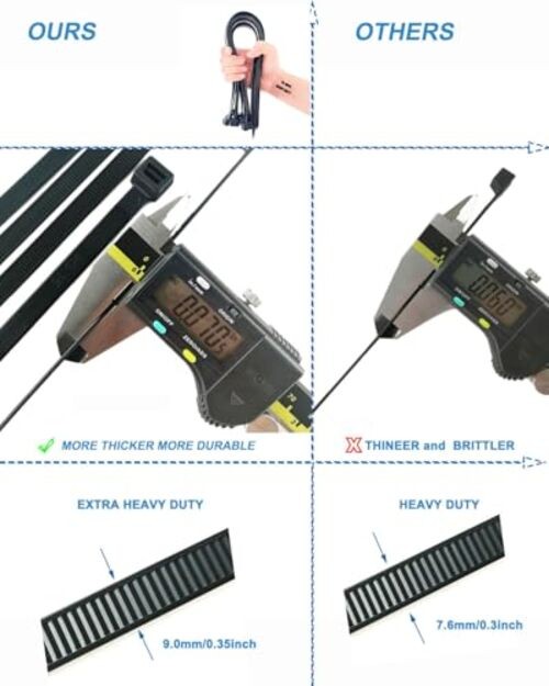 Large Zip Ties Extra Heavy Duty 16 Inch 200 Pounds Outdoor 16" Single Black gallery