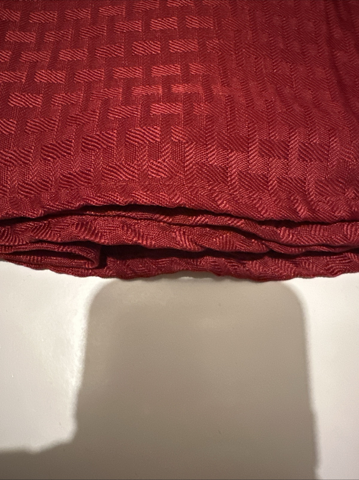 Mainstays Tablecloth Round Red 70" Diameter Fabric Sedona Fits 41-49" Table Size gallery