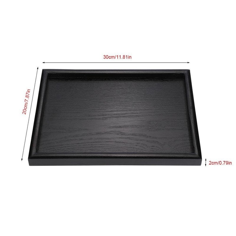 Wood Tea Tray, Rectangle Shape Solid Wooden Tea Coffee Snack Food Meals Serving gallery