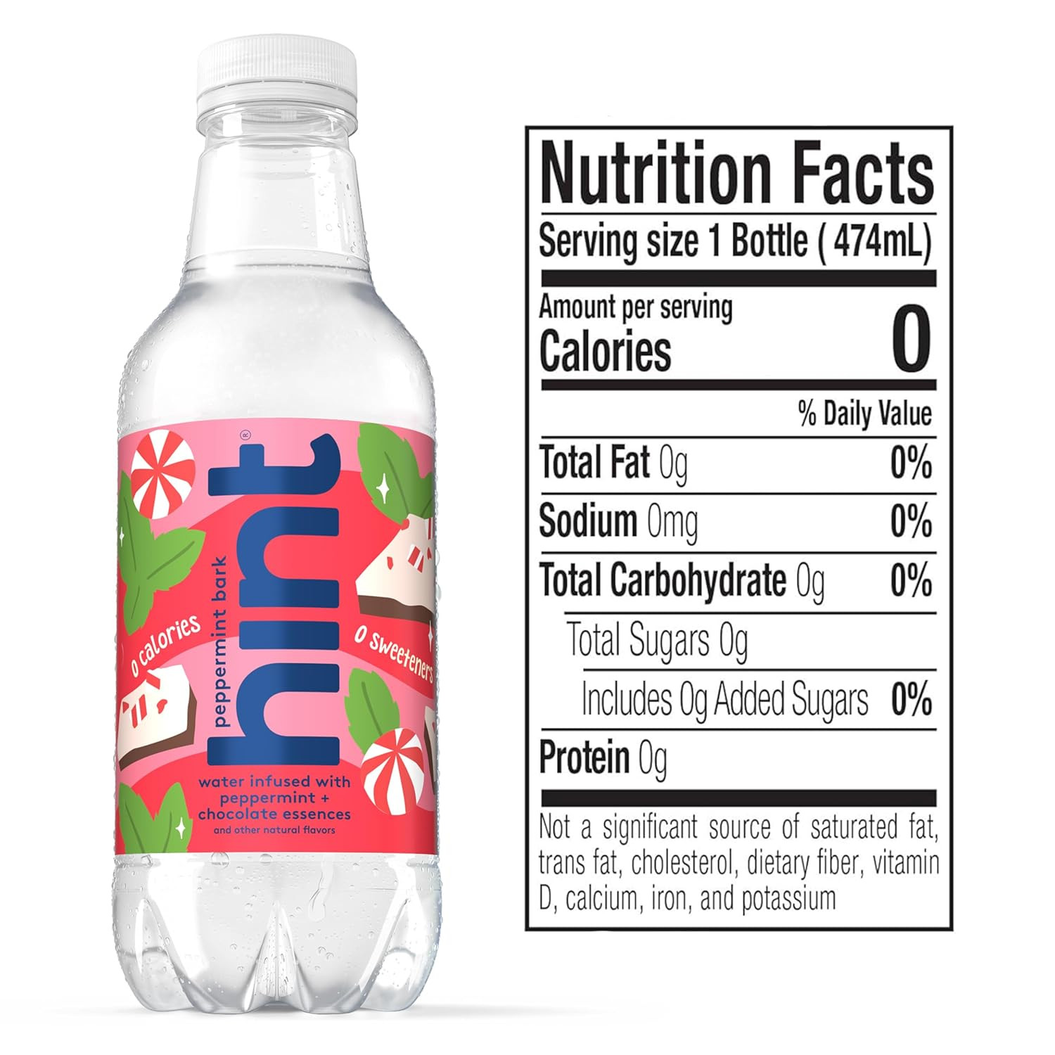 Fruit-Infused Bottled Water, Peppermint Bark- Sugar Free Flavored Water with Zer gallery