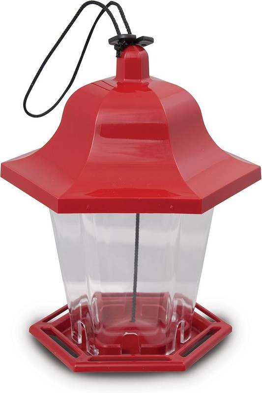 Efficient Seed Distribution Songbird Lantern Feeder – Red, Easy to Hang, 2 Pack gallery