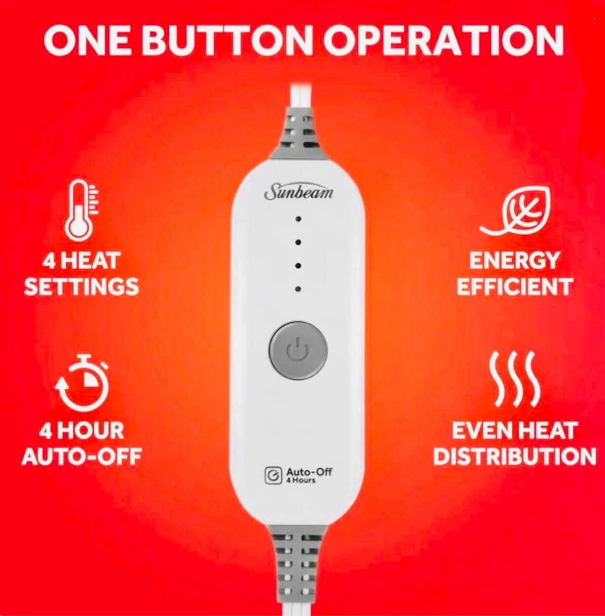 Sunbeam TL21 White Auto Off 4 Hours Heated Electric Blanket Controller 4 Prong gallery