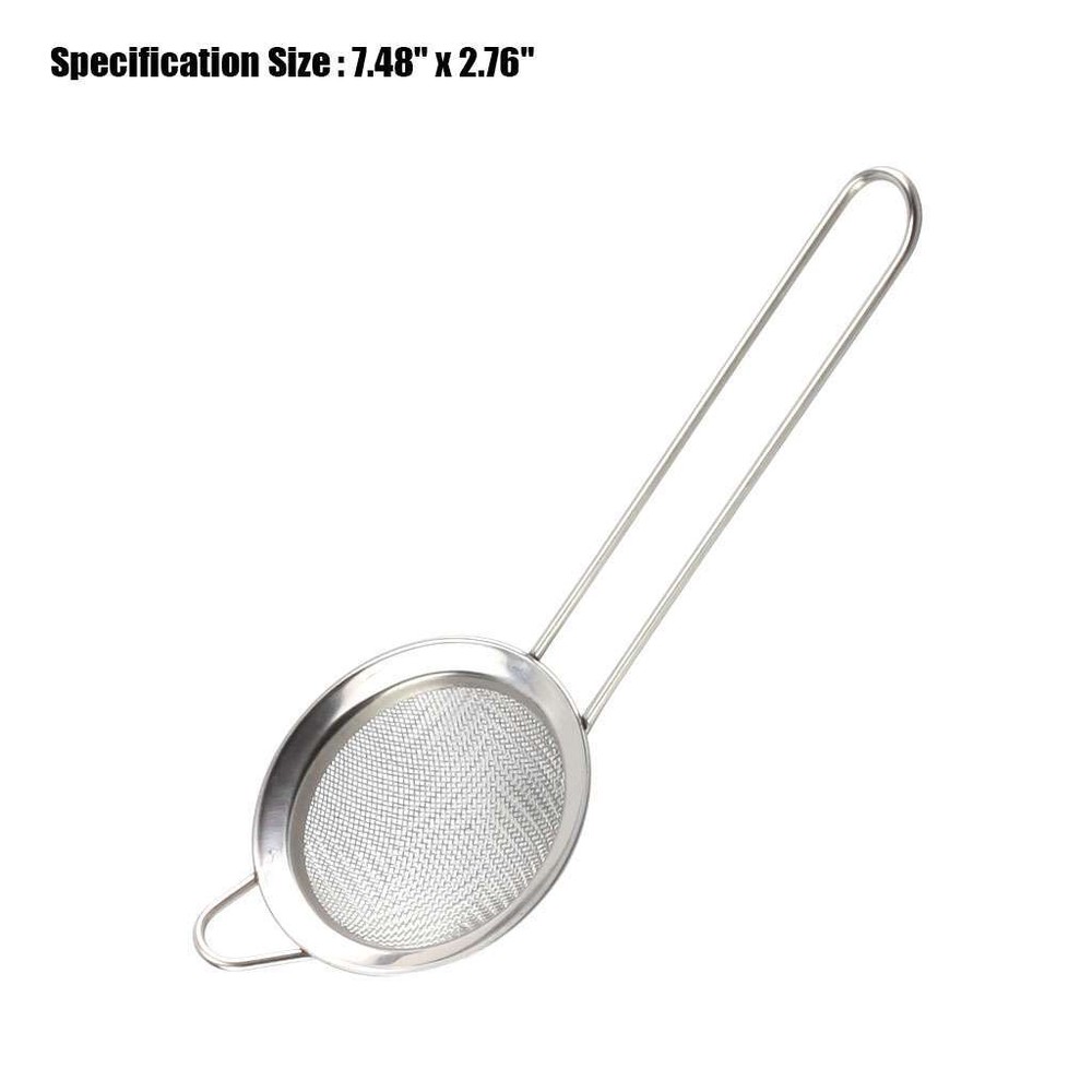 1-3Pc Strainer Handle Fine Mesh Colander Sieve Flour Sifter Kitchen Food Drainer