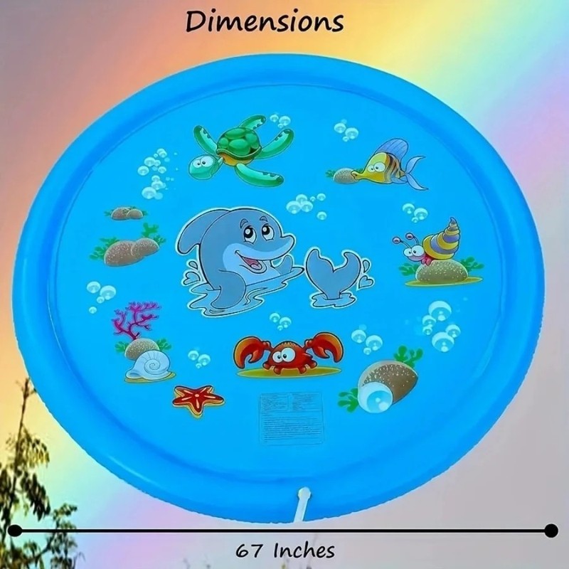 Dolphin Splash Pad 40" Inflatable Water Sprinkler Mat Kids Toddler Backyard Pool gallery