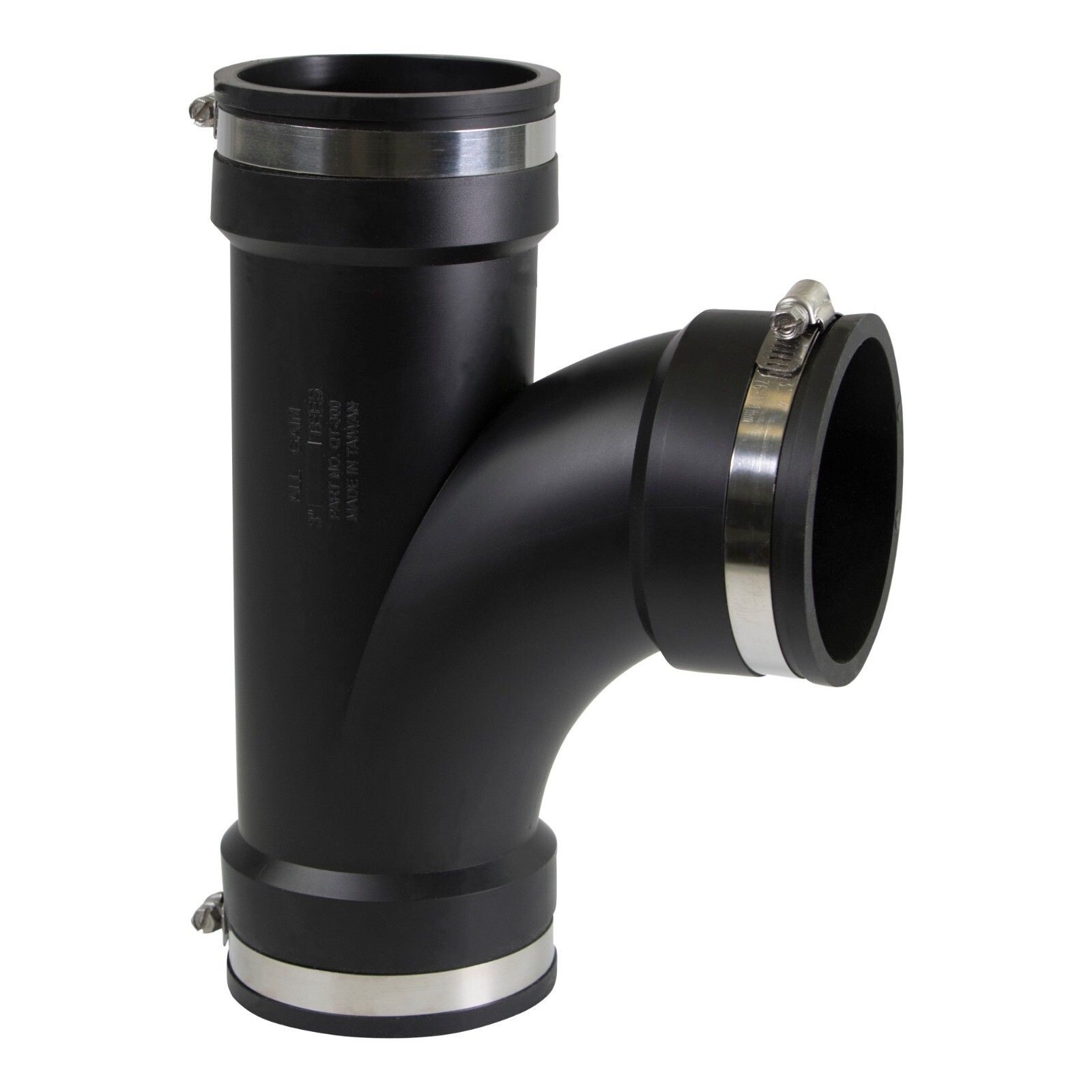 Everflow 3 inch Flexible PVC Tee Pipe Coupling with Stainless Steel Clamps USA gallery