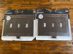 2 Oil Rubbed Bronze Triple Toggle Light Switch Wallplate NO VISIBLE SCREWS USA