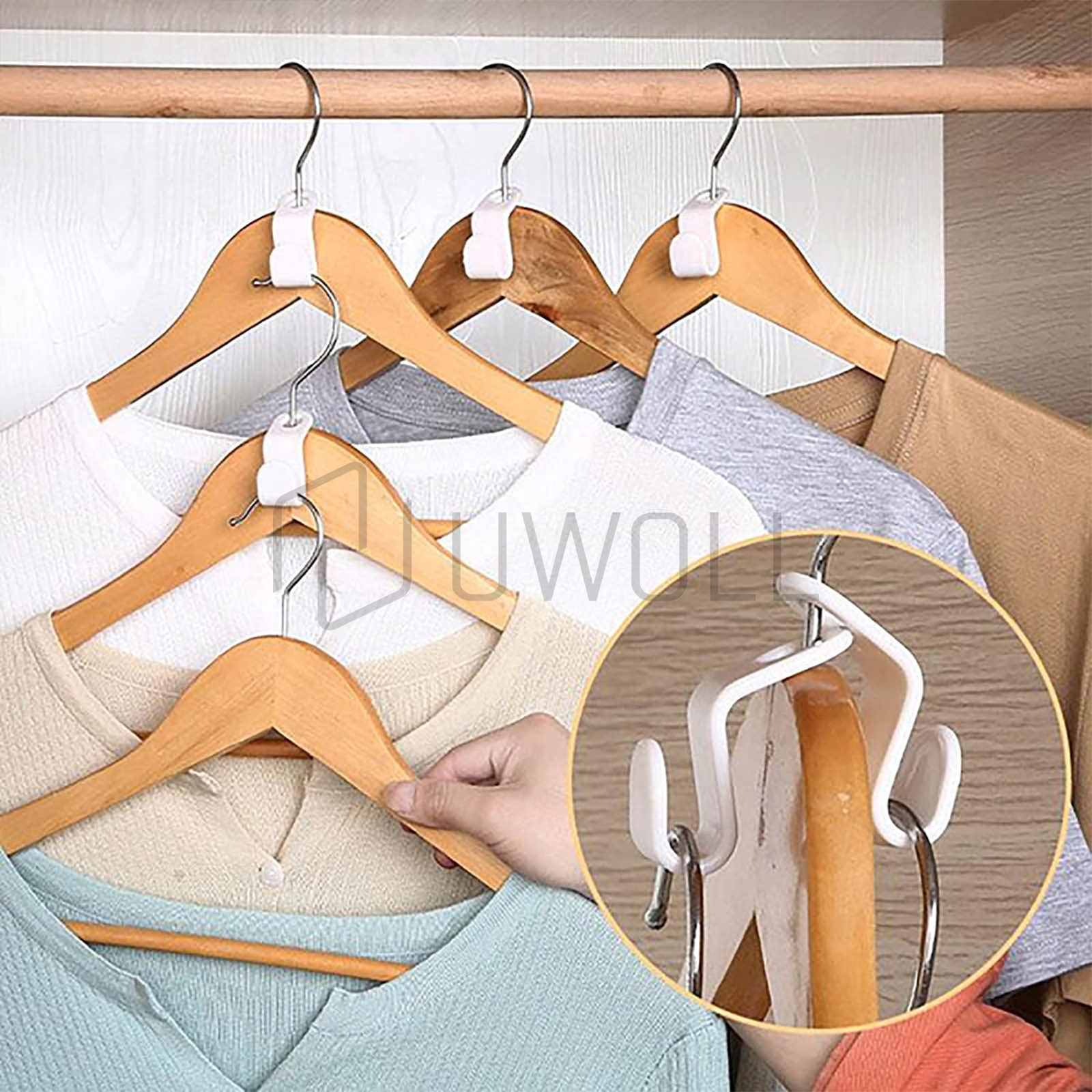 120 Pcs Clothes Hanger Connector Hooks Closet Hanger Organizer Space-saving Clip gallery