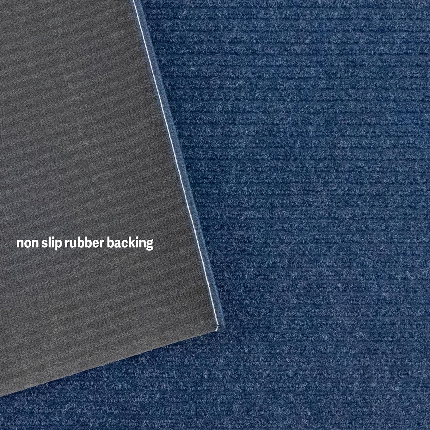 Anti Slip Light Weight Low Profile Dark Navy Rug Runner Hallway Office Outdoor gallery