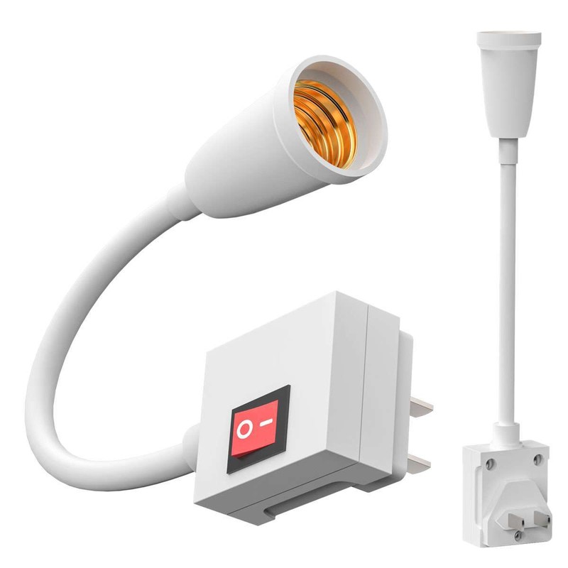 Flexible E27 Light Bulb Holder Extension Socket Adapter Plug in On/Off Switch US gallery