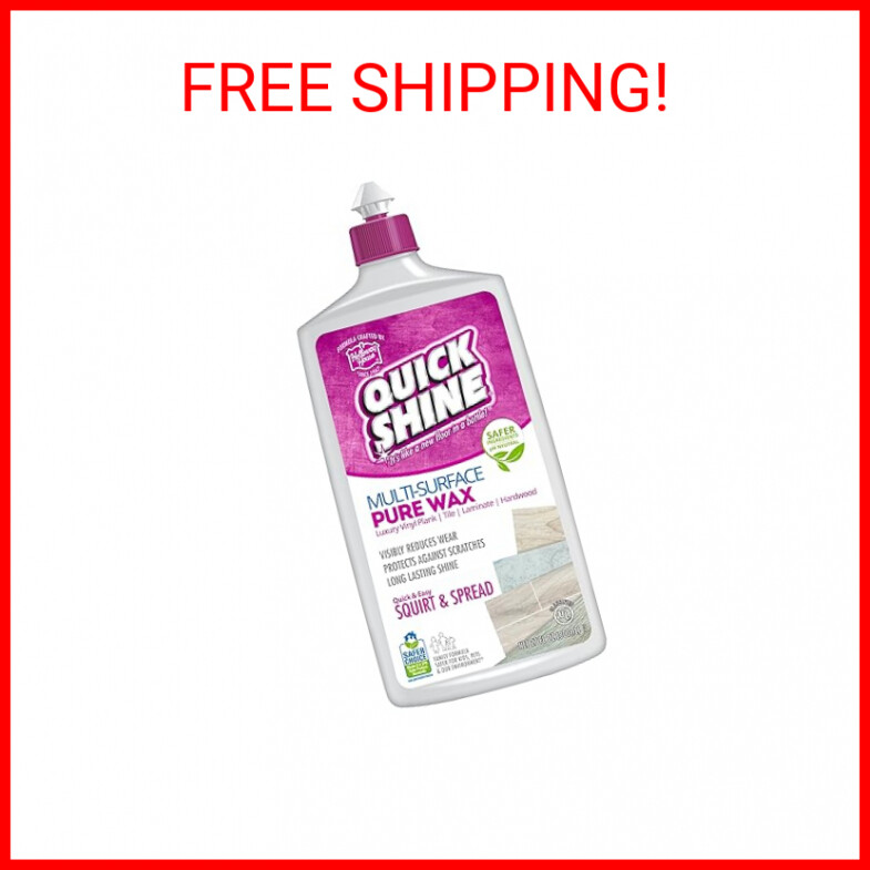 Quick Shine Pure Floor Wax 27oz | A Buffable, Waterproof Finish for Regular and gallery