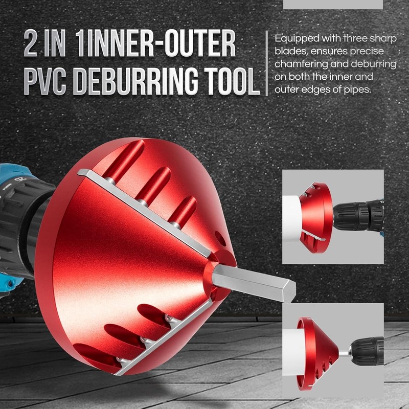 2" 1 Inner-Outer PVC Deburring Tool PVC Chamfer Tool for PVC, CPVC, ABS, PP,PE gallery