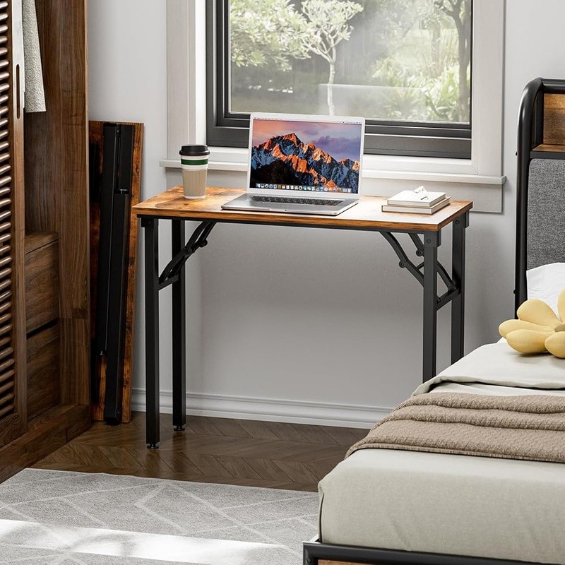 Compact Folding Desk Small Computer Table Easy Setup Home Office Study New gallery
