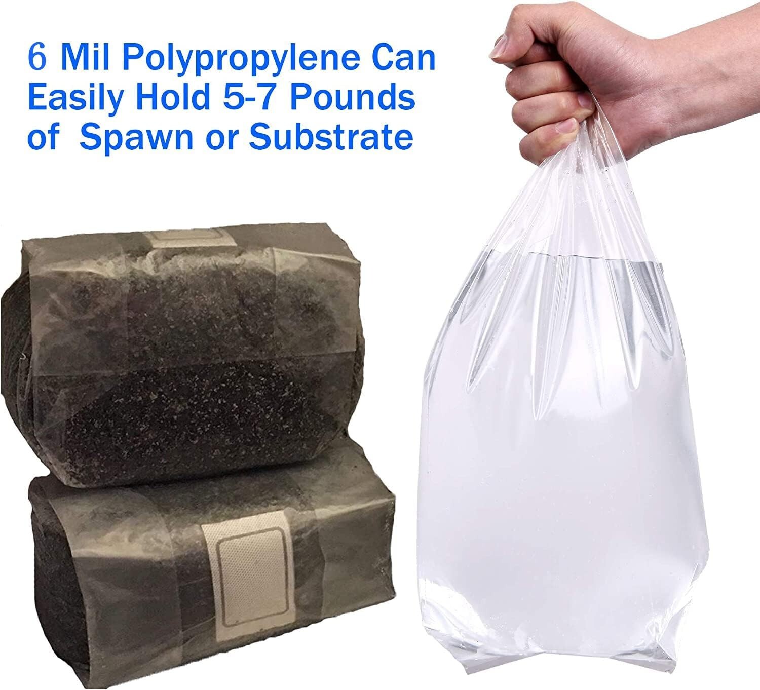 Mushroom Bags Grow Grain Substrate Mycelium Sealable Bag 50 Count 4"x3.5"x13" A gallery