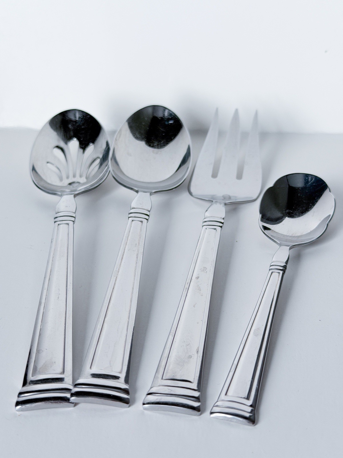 Lenox ESQUIRE Serving (4pc Set) Solid And Pierced Spoons Fork 18/10 Stainless gallery