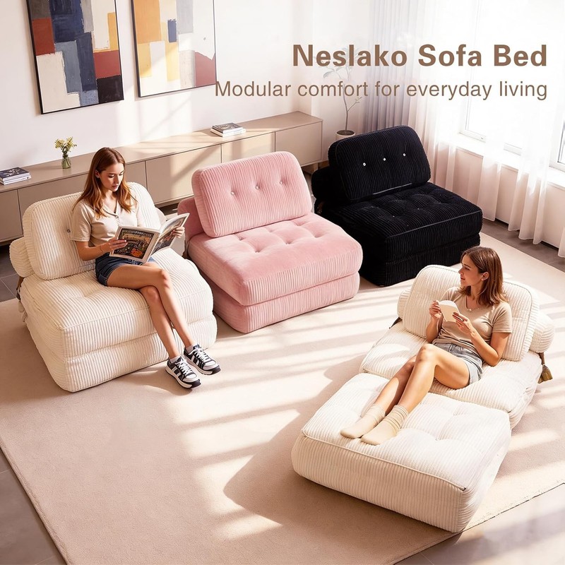 Futon Sofa Bed Chair Convertible Sleeper Bed Small Space No Assembly Required gallery