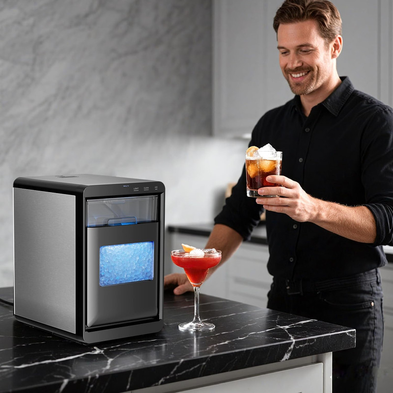 Nugget Ice Maker Countertop - 44Lb/Day, Self-Cleaning Portable Ice Machine with gallery