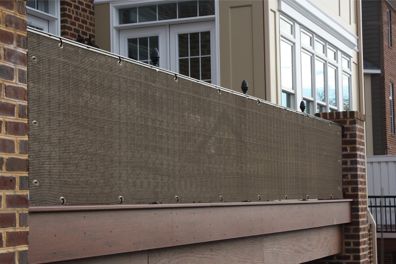 Custom 34.5'' Tall Outdoor Privacy Mesh Fence Screen Cover Garden Mocha brown gallery