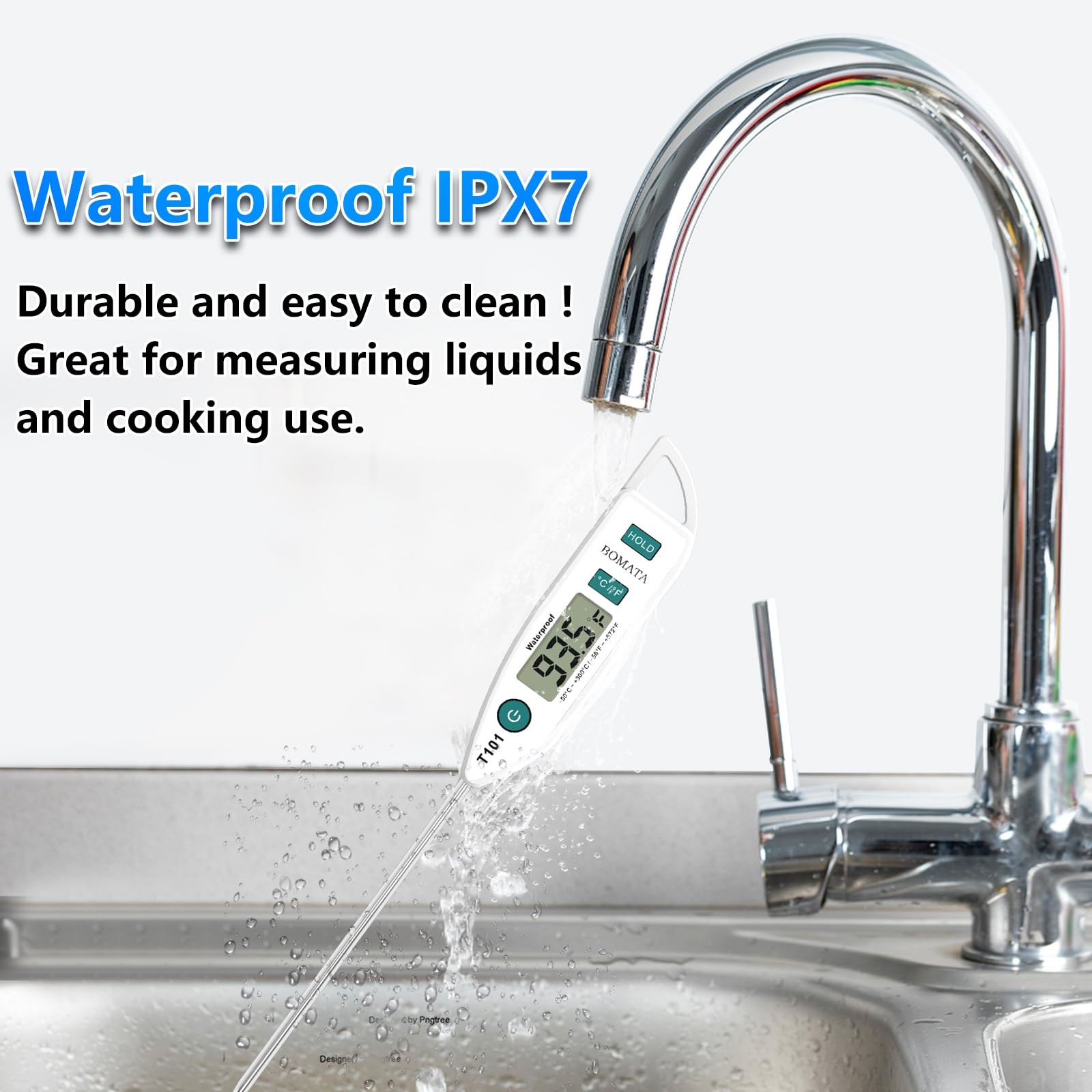 BOMATA Waterproof IPX7 Thermometer for Water, Liquid, Candle and White gallery