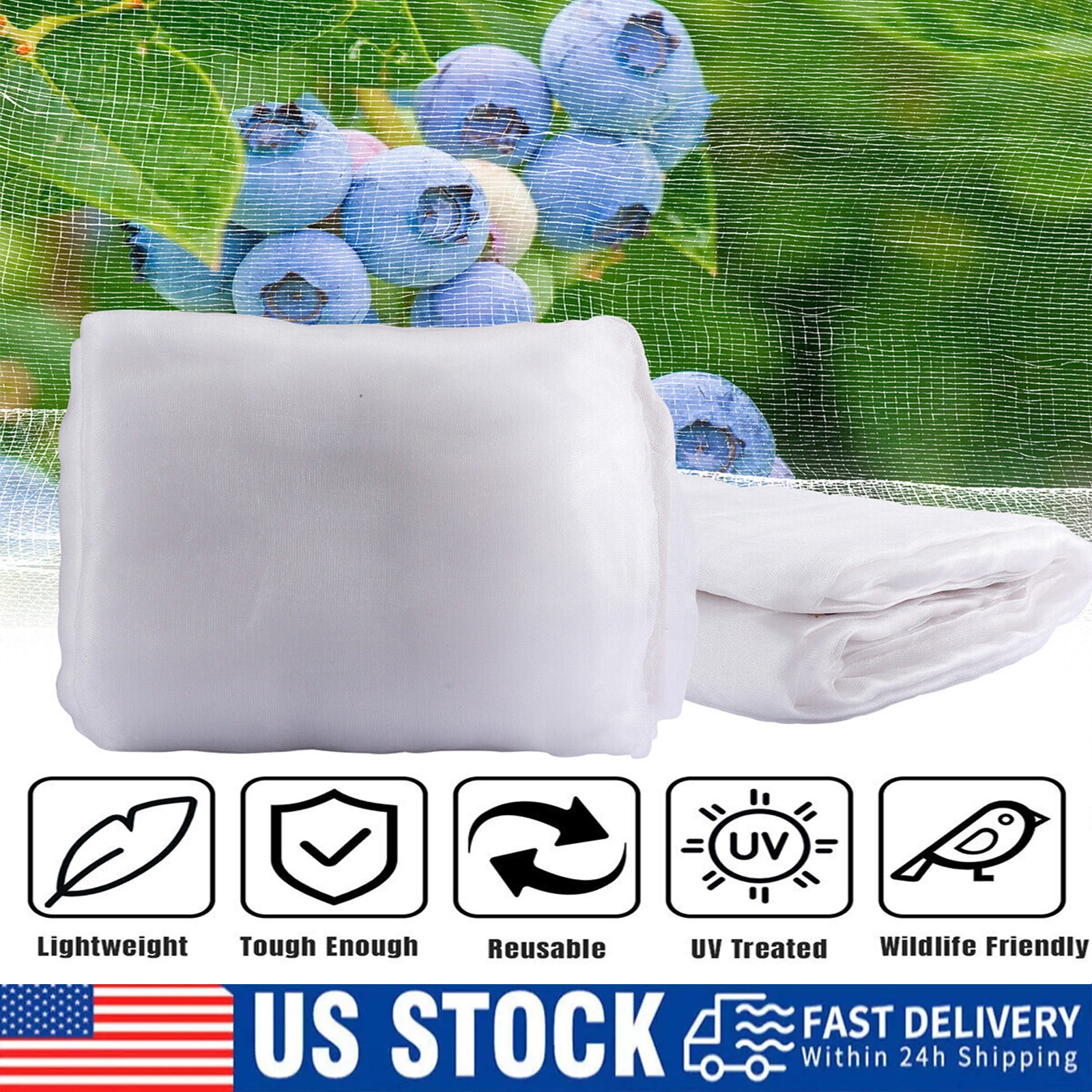 32FT/49FT Anti Bird Netting Pond Net Protection Tree Crops Plants Garden Mesh gallery