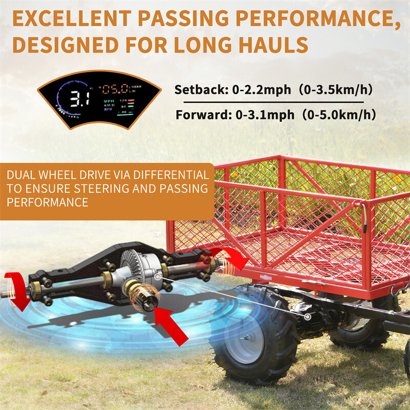 Wheelbarrow Utility Electric Powered Cart 500W Capacity 1000lbs for Yard Work gallery