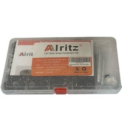 Alritz 120 Sets Snap Fasteners Kit Bronze Gunmetal Sewing Buttons NWT