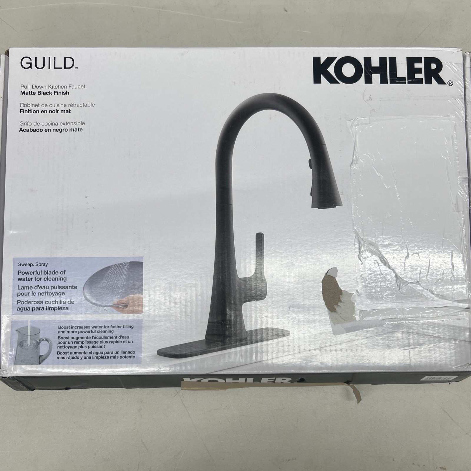 Kohler Pull Down Kitchen Faucet Guild Matte Black (R33912-BL-AA) gallery