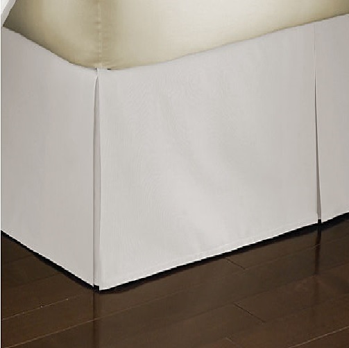 Split Corner Tailored Bed Skirt Solid White 650 TC Cotton All Size Drop Length