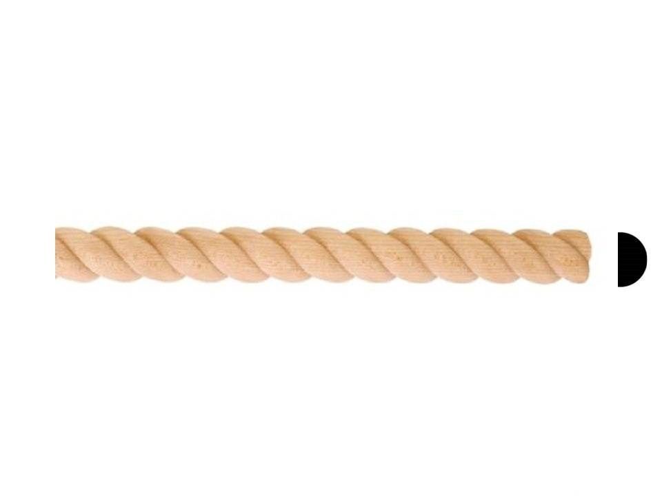 5/16"W---1"W x 2ft, 8pc, Total 16ft, Maple Oak Wood Rope Molding Trim gallery