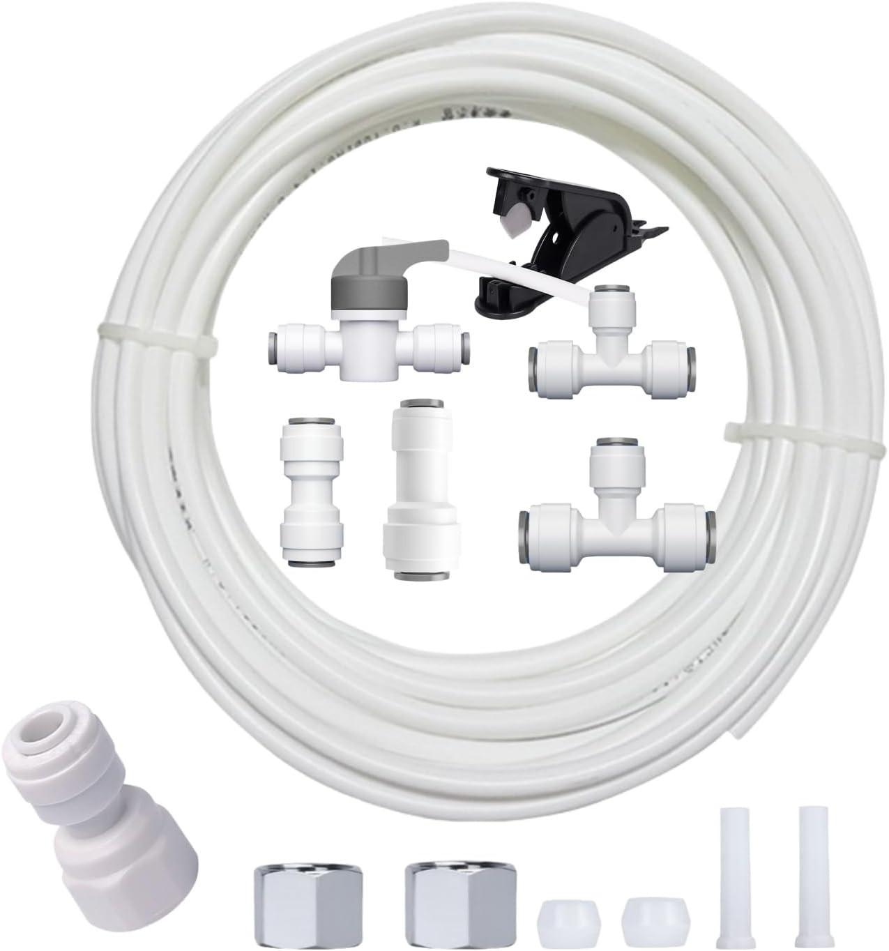 Refrigerator Water Line Kit Connection and 1/4 Compression Ice Maker Installatio gallery