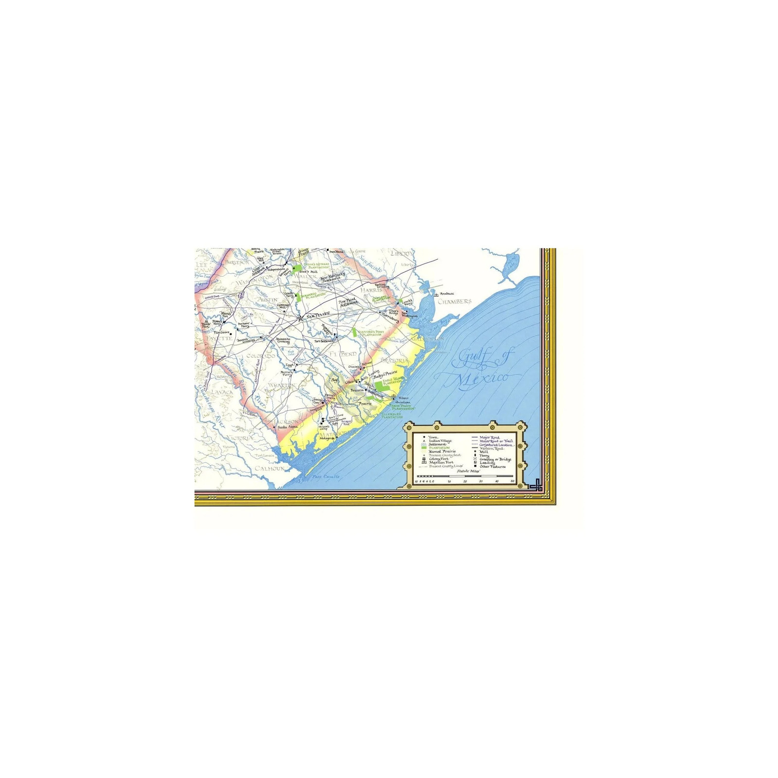 Historic County Map - Austin Colony Texas 1821-1836 - General Land Office 1993 gallery