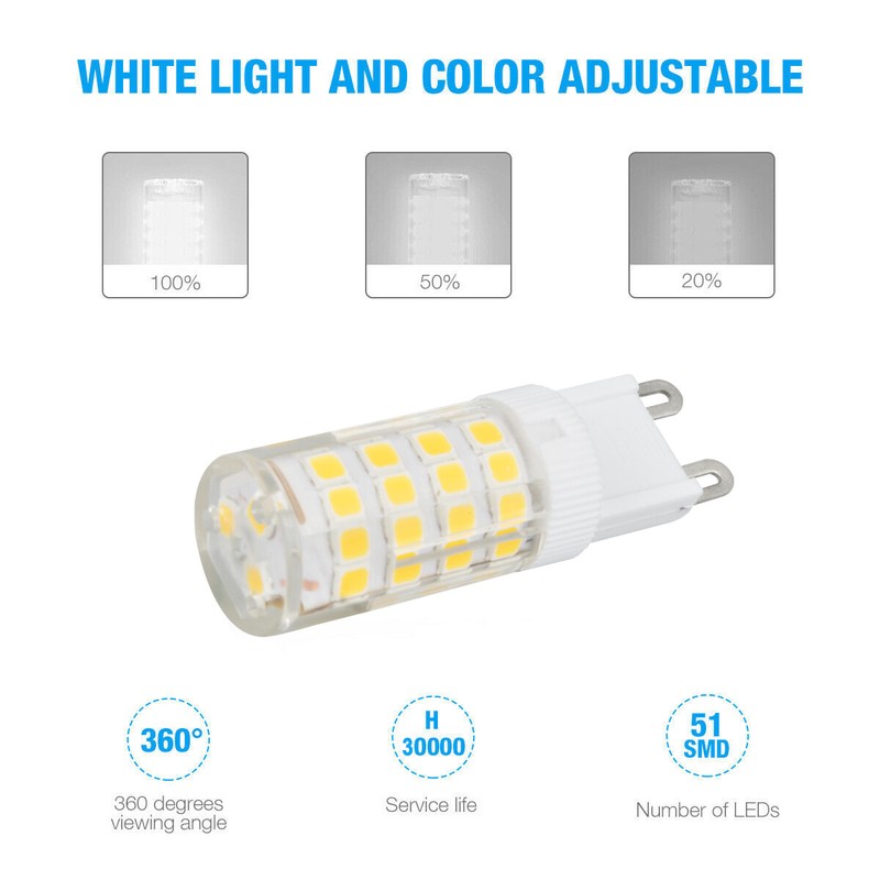 10Pack G9 7W LED Corn Bulb Lamp 6000K 2835 51-SMD Daylight Home Decor Light HOT gallery