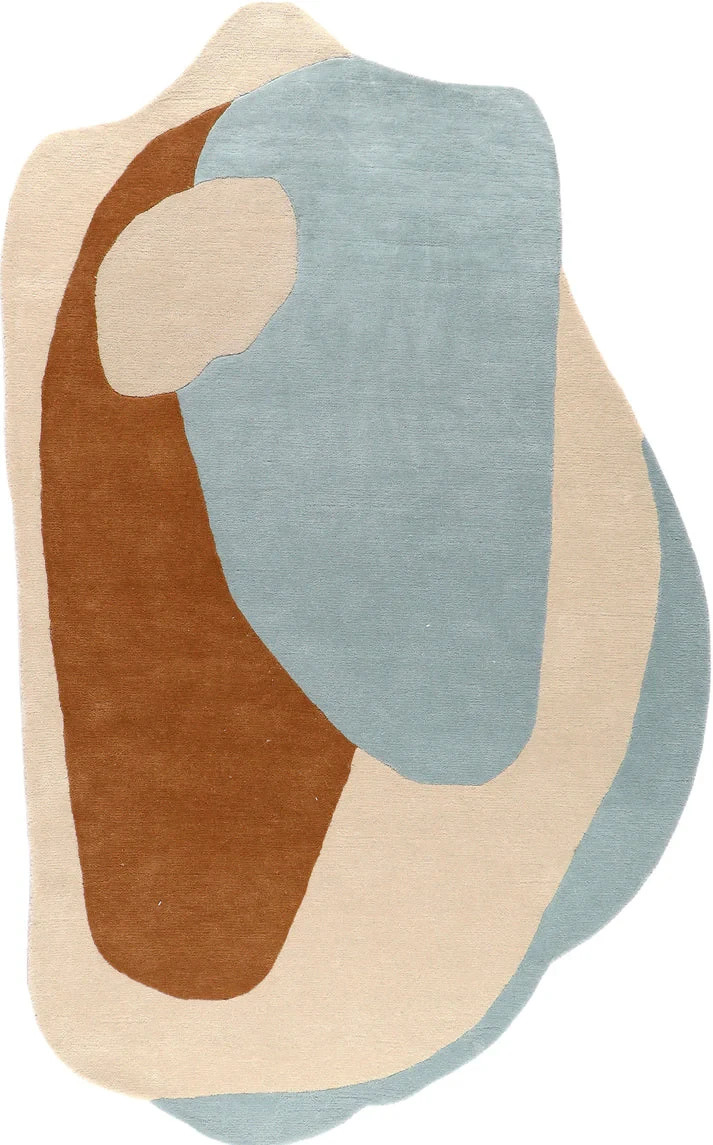 Multicolor Hand Tufted Irregular Shape Modern Hand Made Area Rug gallery